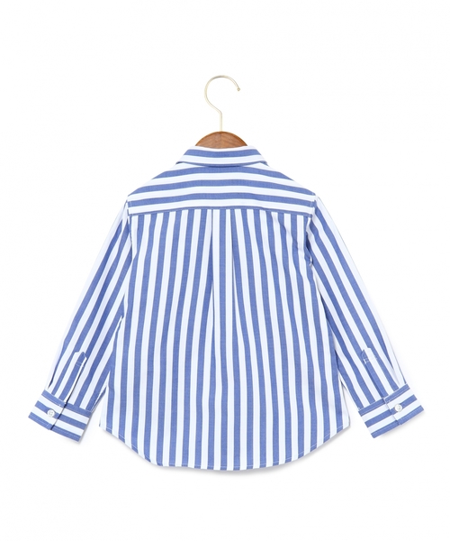 green label relaxing(グリーンレーベルリラクシング)の「ストライプ シャツ ロングスリーブ ◆(シャツ/ブラウス・キッズ・コバルトブルー・135/M/115/L/125/S/105/95)」の3枚目の写真