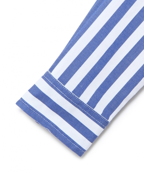 green label relaxing(グリーンレーベルリラクシング)の「ストライプ シャツ ロングスリーブ ◆(シャツ/ブラウス・キッズ・コバルトブルー・135/M/115/L/125/S/105/95)」の5枚目の写真