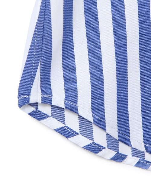 green label relaxing(グリーンレーベルリラクシング)の「ストライプ シャツ ロングスリーブ ◆(シャツ/ブラウス・キッズ・コバルトブルー・135/M/115/L/125/S/105/95)」の7枚目の写真