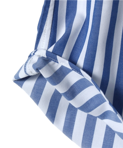 green label relaxing(グリーンレーベルリラクシング)の「ストライプ シャツ ロングスリーブ ◆(シャツ/ブラウス・キッズ・コバルトブルー・135/M/115/L/125/S/105/95)」の2枚目の写真