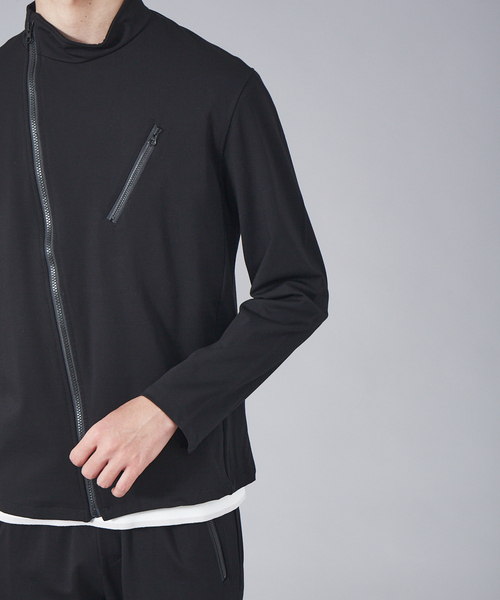 ABAHOUSE（アバハウス）の「ジャージー セミダブル ライダース ブルゾン（ライダースジャケット・メンズ・ブラック/カーキ/グレイッシュブルー・44/46/48）」の10枚目の写真