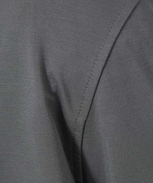 ABAHOUSE（アバハウス）の「ジャージー セミダブル ライダース ブルゾン（ライダースジャケット・メンズ・ブラック/カーキ/グレイッシュブルー・44/46/48）」の16枚目の写真