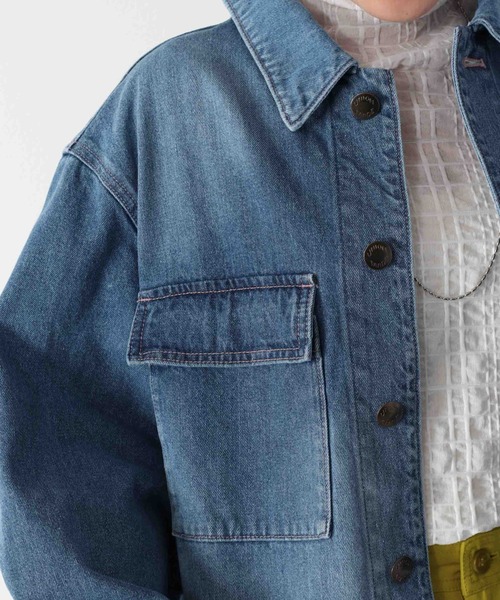 cepo（セポ）の「バックスリットショートデニムジャケット（デニムジャケット・レディース・ブルー系2/ブルー系3・M）」の10枚目の写真