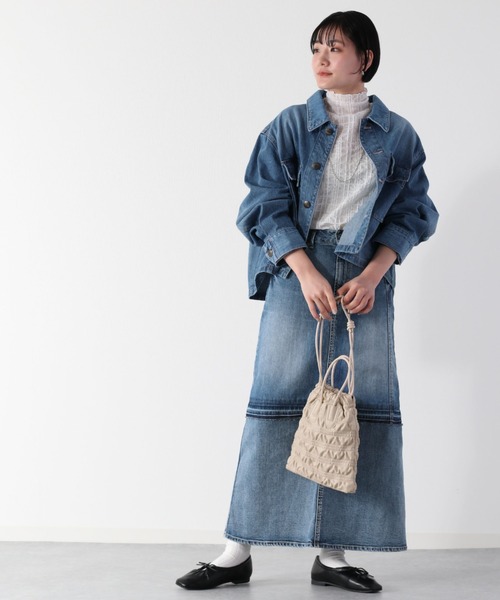 cepo（セポ）の「バックスリットショートデニムジャケット（デニムジャケット・レディース・ブルー系2/ブルー系3・M）」の14枚目の写真