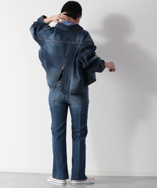 cepo（セポ）の「バックスリットショートデニムジャケット（デニムジャケット・レディース・ブルー系2/ブルー系3・M）」の6枚目の写真