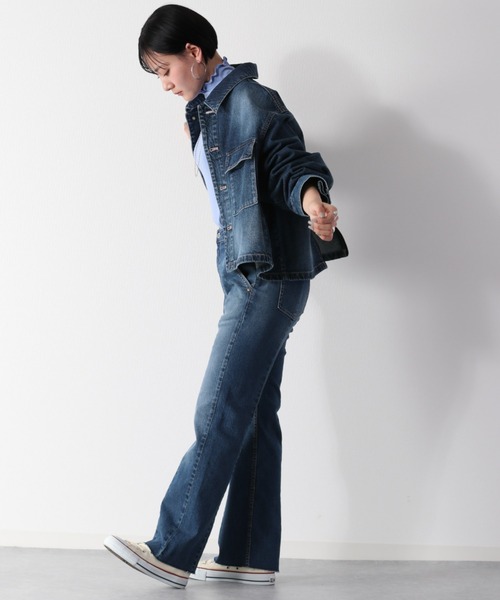 cepo（セポ）の「バックスリットショートデニムジャケット（デニムジャケット・レディース・ブルー系2/ブルー系3・M）」の7枚目の写真