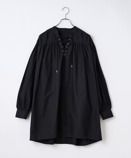 CIAOPANIC(チャオパニック)の「レースアップギャザーチュニックブラウス(シャツ/ブラウス・レディース・オフホワイト/ブラック/バイオレット・FREE)」の19枚目の写真