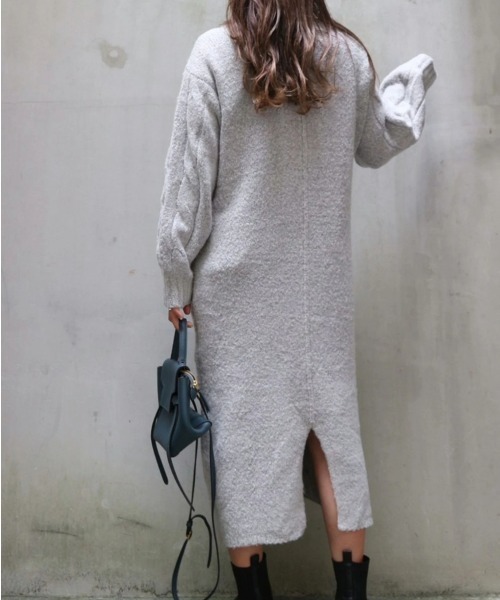TRUNC（トランクエイティーエイト）の「Cable Knit Long One Piece（ワンピース・レディース・ブラック/その他・FREE）」の4枚目の写真