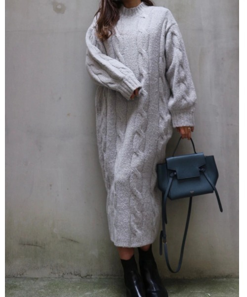 TRUNC（トランクエイティーエイト）の「Cable Knit Long One Piece（ワンピース・レディース・ブラック/その他・FREE）」の22枚目の写真