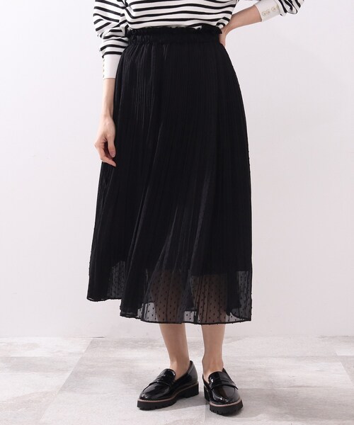 DRESKIP(ドレスキップ)の「◆ドビードットプリーツスカート(スカート・レディース・ブラック/オフホワイト/ライトグリーン・02/03/04)」の3枚目の写真