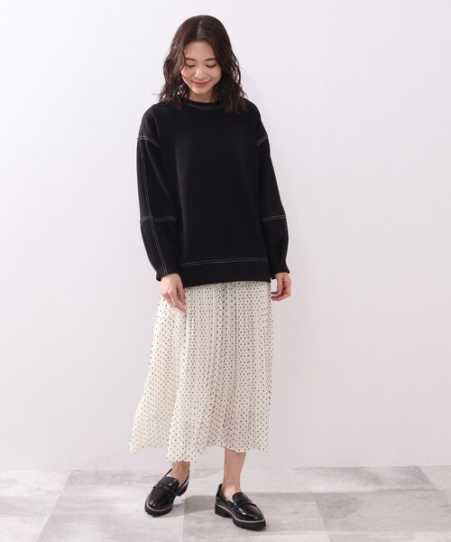 DRESKIP(ドレスキップ)の「◆ドビードットプリーツスカート(スカート・レディース・ブラック/オフホワイト/ライトグリーン・02/03/04)」の12枚目の写真