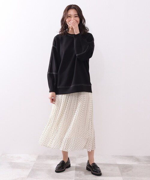 DRESKIP(ドレスキップ)の「◆ドビードットプリーツスカート(スカート・レディース・ブラック/オフホワイト/ライトグリーン・02/03/04)」の13枚目の写真