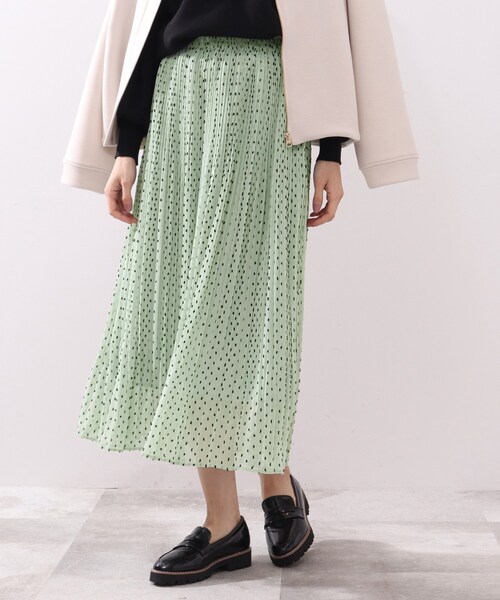 DRESKIP(ドレスキップ)の「◆ドビードットプリーツスカート(スカート・レディース・ブラック/オフホワイト/ライトグリーン・02/03/04)」の20枚目の写真