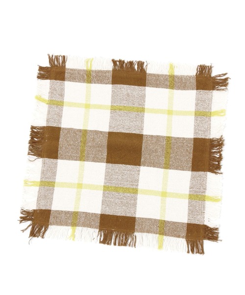 niko and...（ニコアンド）の「オリジナルフリンジチェッククッションカバー（クッション/クッションカバー・レディース・ブラウン/ワイン・0）」の3枚目の写真