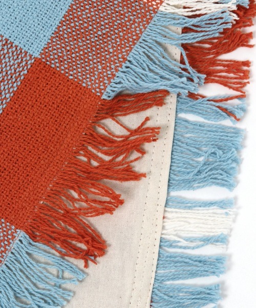 niko and...（ニコアンド）の「オリジナルフリンジチェッククッションカバー（クッション/クッションカバー・レディース・ブラウン/ワイン・0）」の8枚目の写真