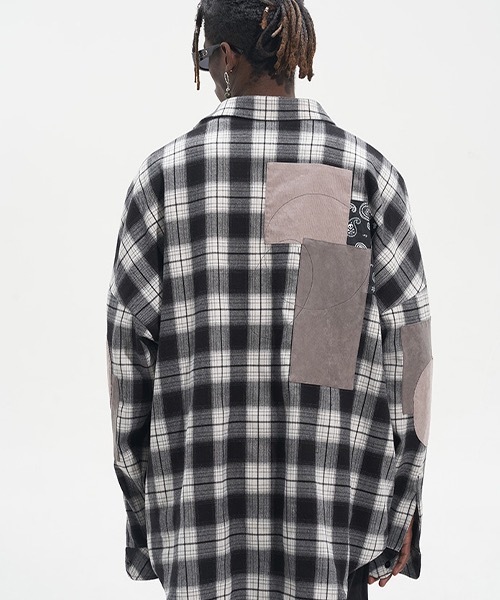 HARSH AND CRUEL（ハーシュアンドクルーエル）の「パッチワーク チェックシャツ HC22SS15【Harsh and Cruel】（シャツ/ブラウス・メンズ・マルチ・M/XL/L/S）」の2枚目の写真