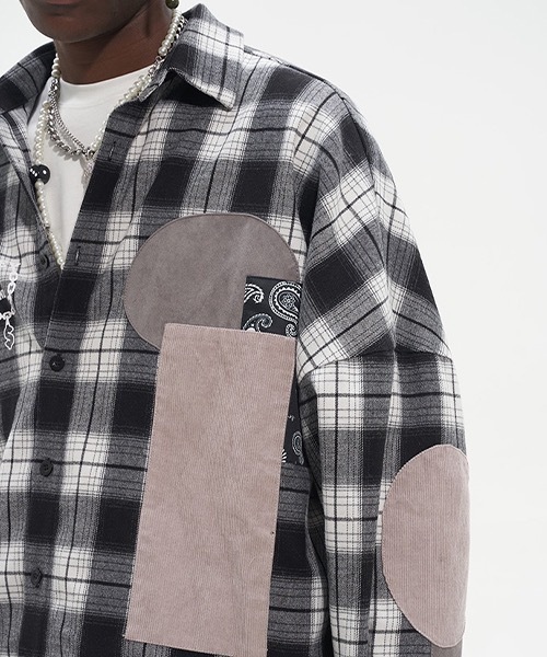 HARSH AND CRUEL（ハーシュアンドクルーエル）の「パッチワーク チェックシャツ HC22SS15【Harsh and Cruel】（シャツ/ブラウス・メンズ・マルチ・M/XL/L/S）」の6枚目の写真