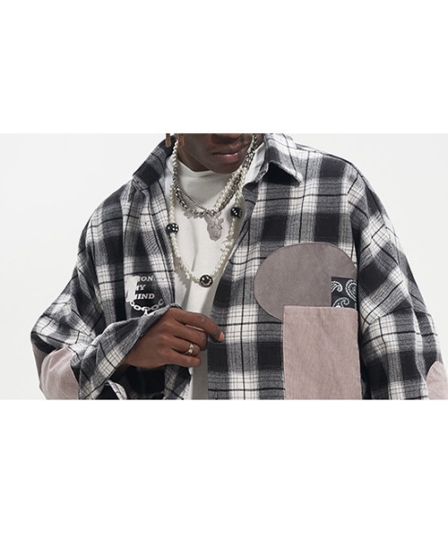HARSH AND CRUEL（ハーシュアンドクルーエル）の「パッチワーク チェックシャツ HC22SS15【Harsh and Cruel】（シャツ/ブラウス・メンズ・マルチ・M/XL/L/S）」の19枚目の写真