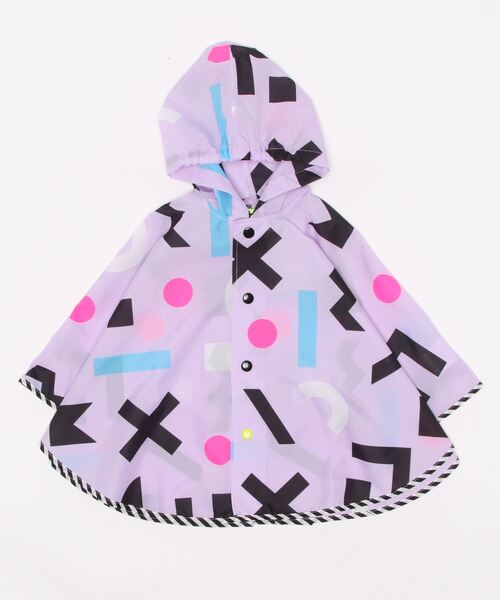 FABHUG (ファブハグ)の「Tsumiki レインポンチョ #つみき(レインコート/ポンチョ・キッズ・オフホワイト/パープル・M/S)」の6枚目の写真