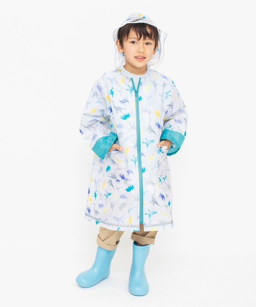 BRANSHES(ブランシェス)の「【撥水】恐竜柄レインコート(レインコート/ポンチョ・キッズ・グレー・L/S/M)」の7枚目の写真