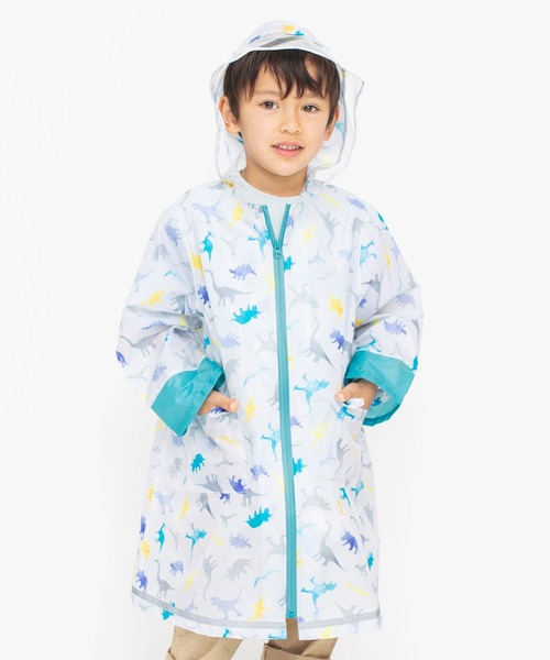 BRANSHES(ブランシェス)の「【撥水】恐竜柄レインコート(レインコート/ポンチョ・キッズ・グレー・L/S/M)」の3枚目の写真