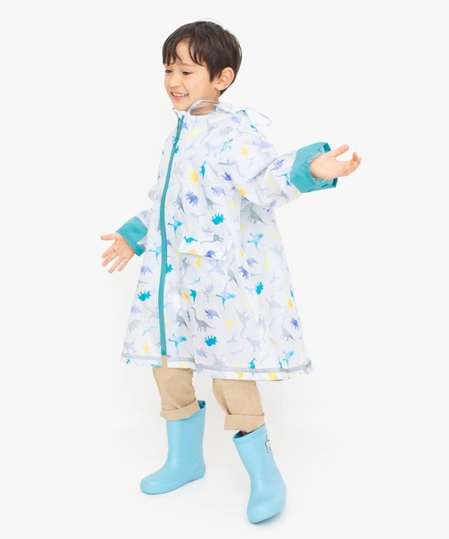 BRANSHES(ブランシェス)の「【撥水】恐竜柄レインコート(レインコート/ポンチョ・キッズ・グレー・L/S/M)」の9枚目の写真