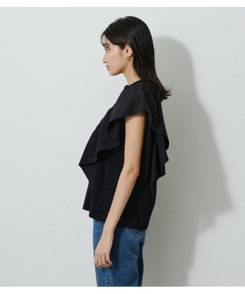 AZUL by moussy（アズールバイマウジー）の「ASYMMETRY FRILL TOPS/アシメトリーフリルトップス（シャツ/ブラウス・レディース・ホワイト/グリーン/イエロー/ブラック・MEDIUM/SMALL）」の18枚目の写真