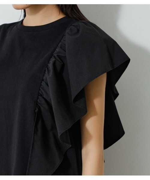 AZUL by moussy（アズールバイマウジー）の「ASYMMETRY FRILL TOPS/アシメトリーフリルトップス（シャツ/ブラウス・レディース・ホワイト/グリーン/イエロー/ブラック・MEDIUM/SMALL）」の20枚目の写真