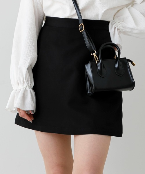 SLURR（スラ―）の「台形スカート(裏地インナーパンツ)（スカート・レディース・ブラック/ライトイエロー・M/S）」の2枚目の写真