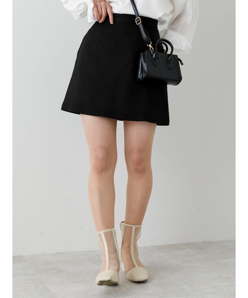 SLURR（スラ―）の「台形スカート(裏地インナーパンツ)（スカート・レディース・ブラック/ライトイエロー・M/S）」の10枚目の写真