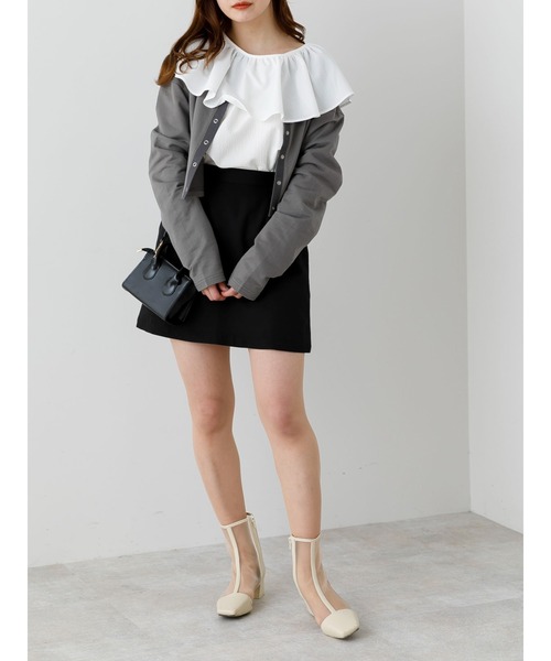 SLURR（スラ―）の「台形スカート(裏地インナーパンツ)（スカート・レディース・ブラック/ライトイエロー・M/S）」の13枚目の写真