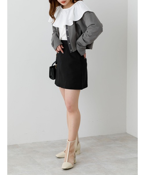 SLURR（スラ―）の「台形スカート(裏地インナーパンツ)（スカート・レディース・ブラック/ライトイエロー・M/S）」の7枚目の写真