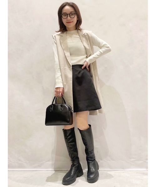 SLURR（スラ―）の「台形スカート(裏地インナーパンツ)（スカート・レディース・ブラック/ライトイエロー・M/S）」の14枚目の写真