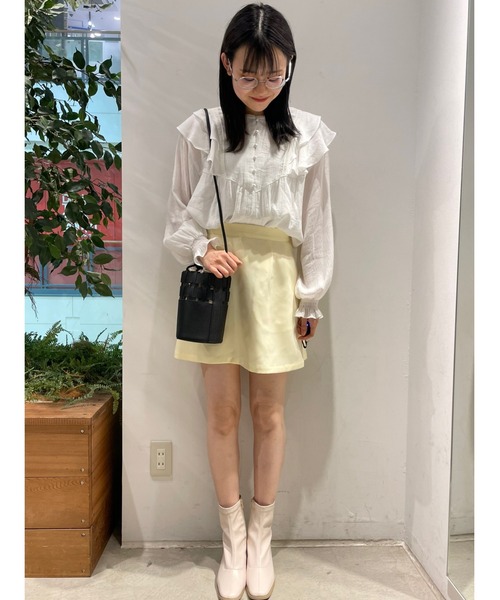 SLURR（スラ―）の「台形スカート(裏地インナーパンツ)（スカート・レディース・ブラック/ライトイエロー・M/S）」の17枚目の写真