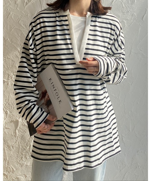 新品 タグ付き　定価17,050円　 ビッグシルエット ボーダー バスクシャツ 000000011144-11-xl.jpg?t=