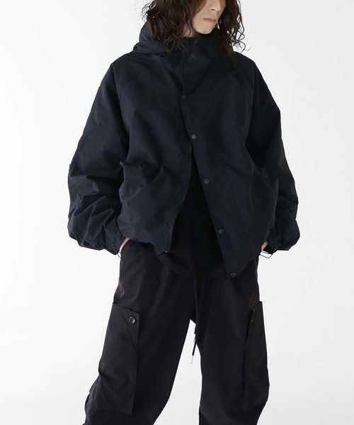 minsobi（ミンソビ）の「ダブルジップフードジャケット（ナイロンジャケット・メンズ・ブラック/グレー・FREE）」の3枚目の写真