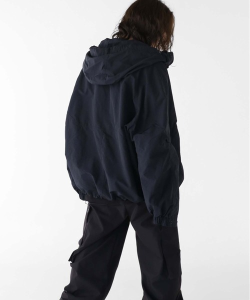 minsobi（ミンソビ）の「ダブルジップフードジャケット（ナイロンジャケット・メンズ・ブラック/グレー・FREE）」の6枚目の写真