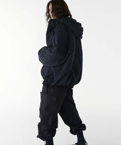 minsobi（ミンソビ）の「ダブルジップフードジャケット（ナイロンジャケット・メンズ・ブラック/グレー・FREE）」の8枚目の写真