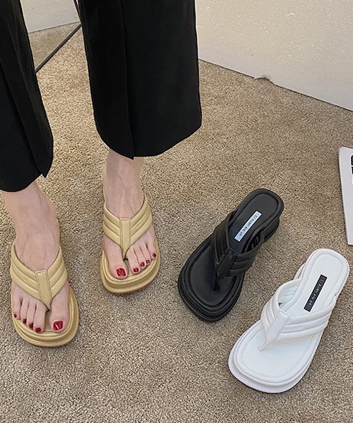 HALEY PESCA（ヘーリーペスカ）の「HALEY PESCA/厚底トングサンダル（サンダル・レディース・ホワイト/ブラック/イエロー・38/36）」の8枚目の写真