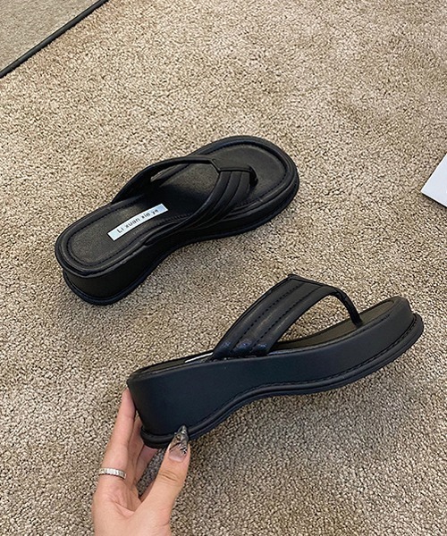 HALEY PESCA（ヘーリーペスカ）の「HALEY PESCA/厚底トングサンダル（サンダル・レディース・ホワイト/ブラック/イエロー・38/36）」の6枚目の写真