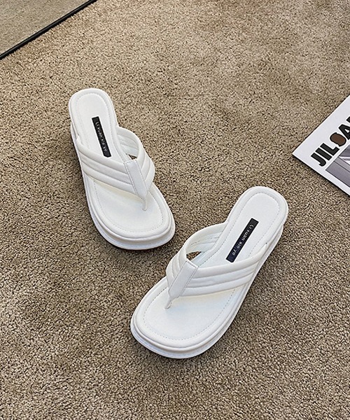 HALEY PESCA（ヘーリーペスカ）の「HALEY PESCA/厚底トングサンダル（サンダル・レディース・ホワイト/ブラック/イエロー・38/36）」の12枚目の写真