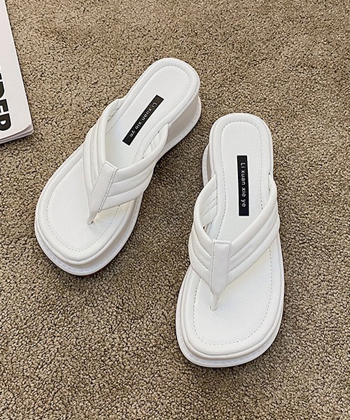 HALEY PESCA（ヘーリーペスカ）の「HALEY PESCA/厚底トングサンダル（サンダル・レディース・ホワイト/ブラック/イエロー・38/36）」の7枚目の写真