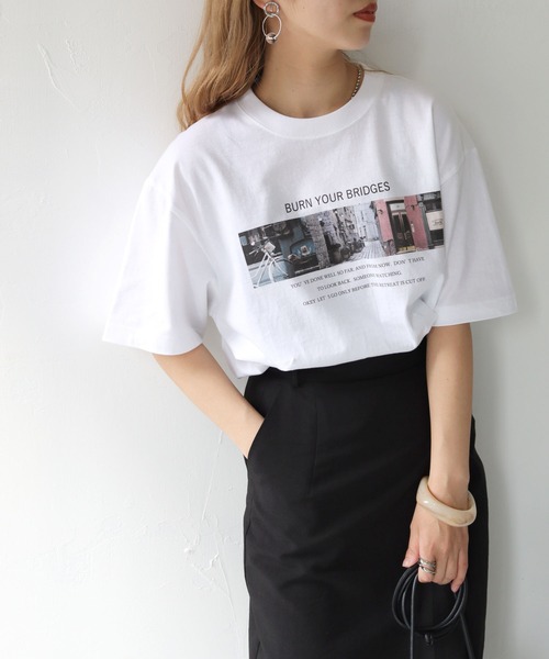 HER CLOSET(ハークローゼット)の「【shemoshelly】5.6オンスフォトプリントロゴTシャツ(Tシャツ/カットソー・レディース・ホワイト系その他/ホワイト系その他2・S/M/L)」の21枚目の写真