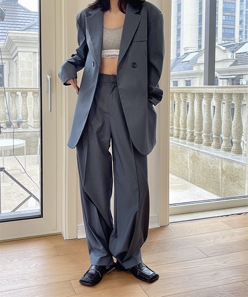 chuclla（チュクラ）の「ヘムプリーツ タックパンツ je-101 chw22s095【2022/SS】（スラックス・レディース・ブラック/グレー・M/S/L）」の4枚目の写真