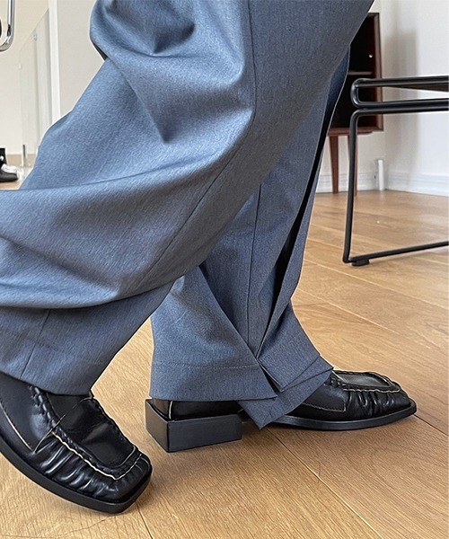 chuclla（チュクラ）の「ヘムプリーツ タックパンツ je-101 chw22s095【2022/SS】（スラックス・レディース・ブラック/グレー・M/S/L）」の6枚目の写真