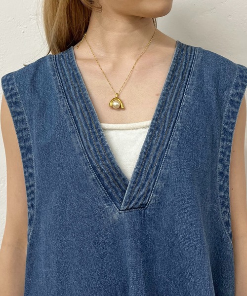 CAPRICIEUX LE'MAGE（カプリシューレマージュ）の「Vネックデニムベスト（ベスト・レディース・ブルー・FREE）」の15枚目の写真