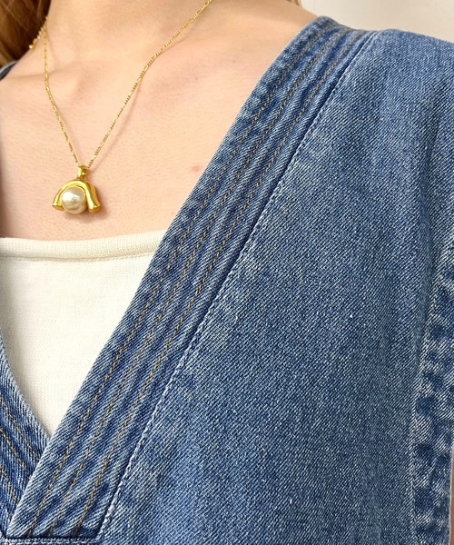 CAPRICIEUX LE'MAGE（カプリシューレマージュ）の「Vネックデニムベスト（ベスト・レディース・ブルー・FREE）」の19枚目の写真