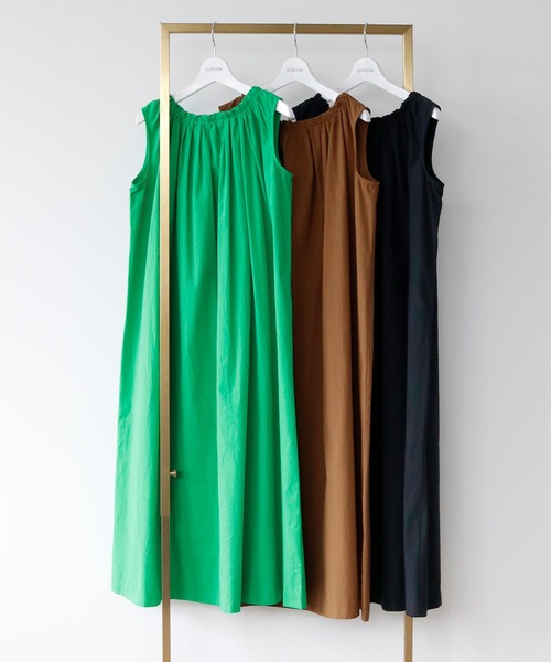 ELFRANK 緑　バックリボンワンピ ELFRANK ワンピース バックビッグリボンAラインイレギュラーヘム