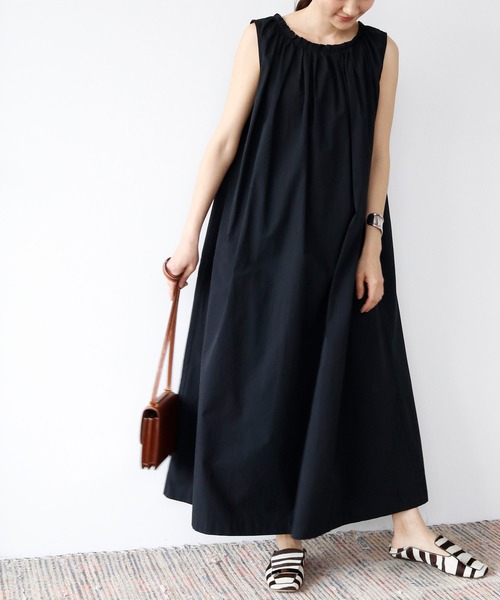 エブール バックギャザーワンピース ロング スリット エブール バックギャザーワンピース ロング スリット