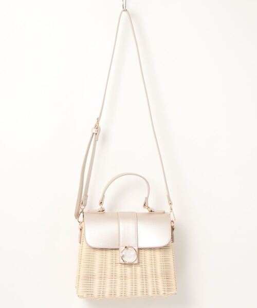 EDIT COLOGNE（エディットコロン）の「【美人百花6月号タイアップ商品】ビジューリングラタンバッグ（ショルダーバッグ・レディース・ブルー/ブラウン/シルバー・ﾌﾘ-）」の3枚目の写真